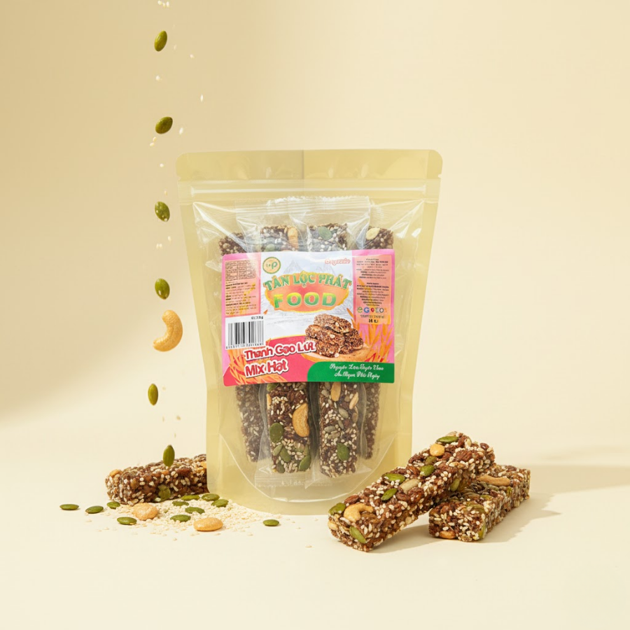 THANH CƠM GẠO LỨT MIX HẠT 250G