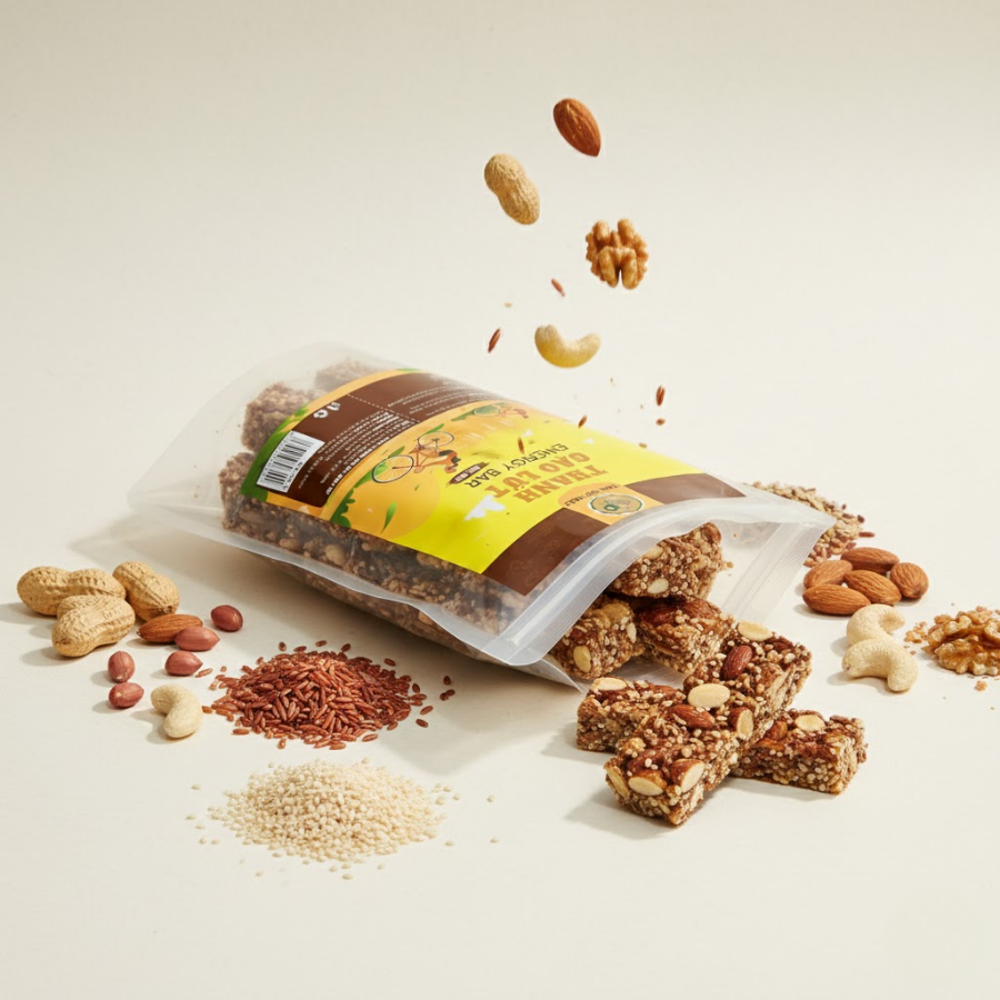 THANH CƠM GẠO LỨT MIX HẠT 500G